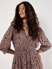 Apricot Red Mono Paisley Ruffle Detail Dress - Image 2 of 4
