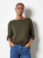 Apricot Green Cotton Mix Knitted Light Jumper - Image 2 of 4