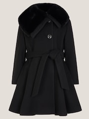 Monsoon Black Faux Fur Collar Dress Coat - Image 3 of 3