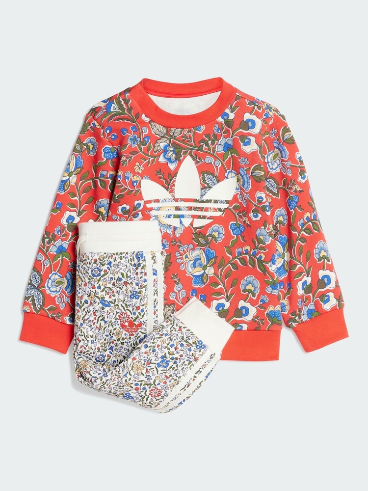 adidas Originals Red X Liberty London Crew Set - Image 1 of 6