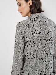 Apricot Black Mono Paisley Two Pocket Sheer Shirt - Image 4 of 5