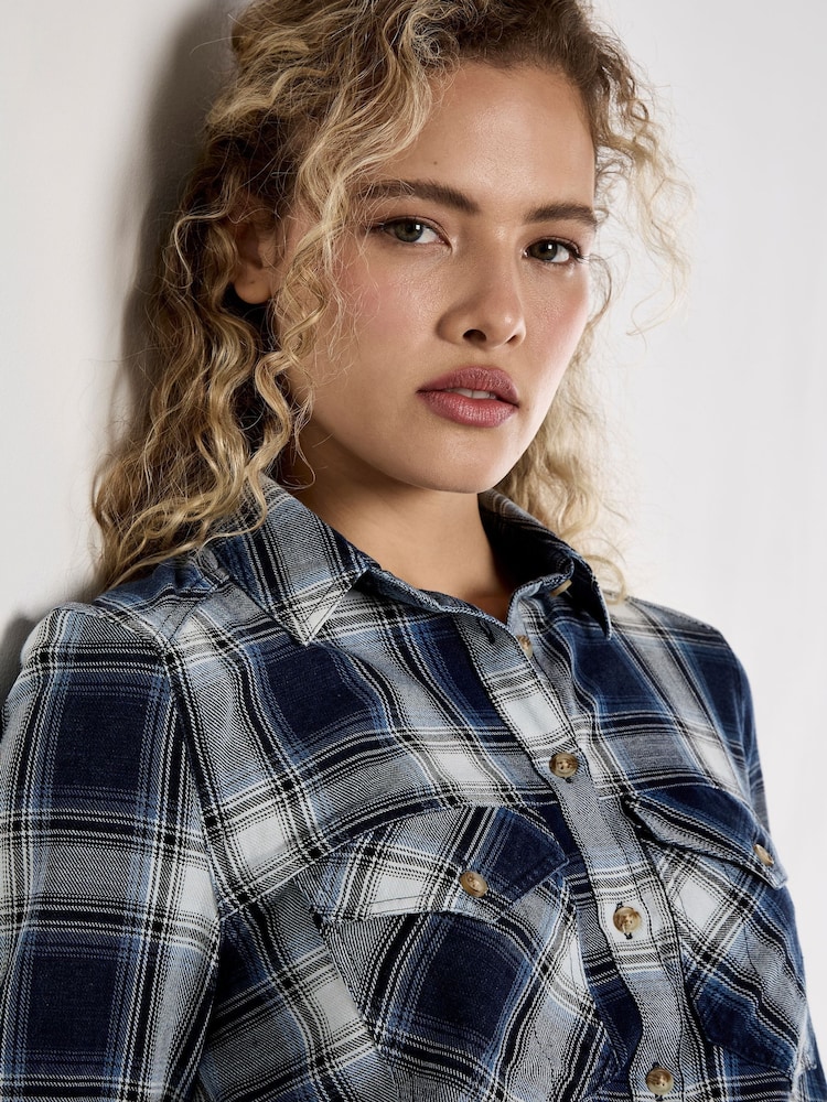 Apricot Blue Western Washed Check Dress - Image 4 of 4