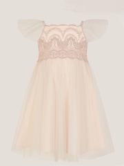 Monsoon Pink Baby Francesca Crochet Dress - Image 1 of 3