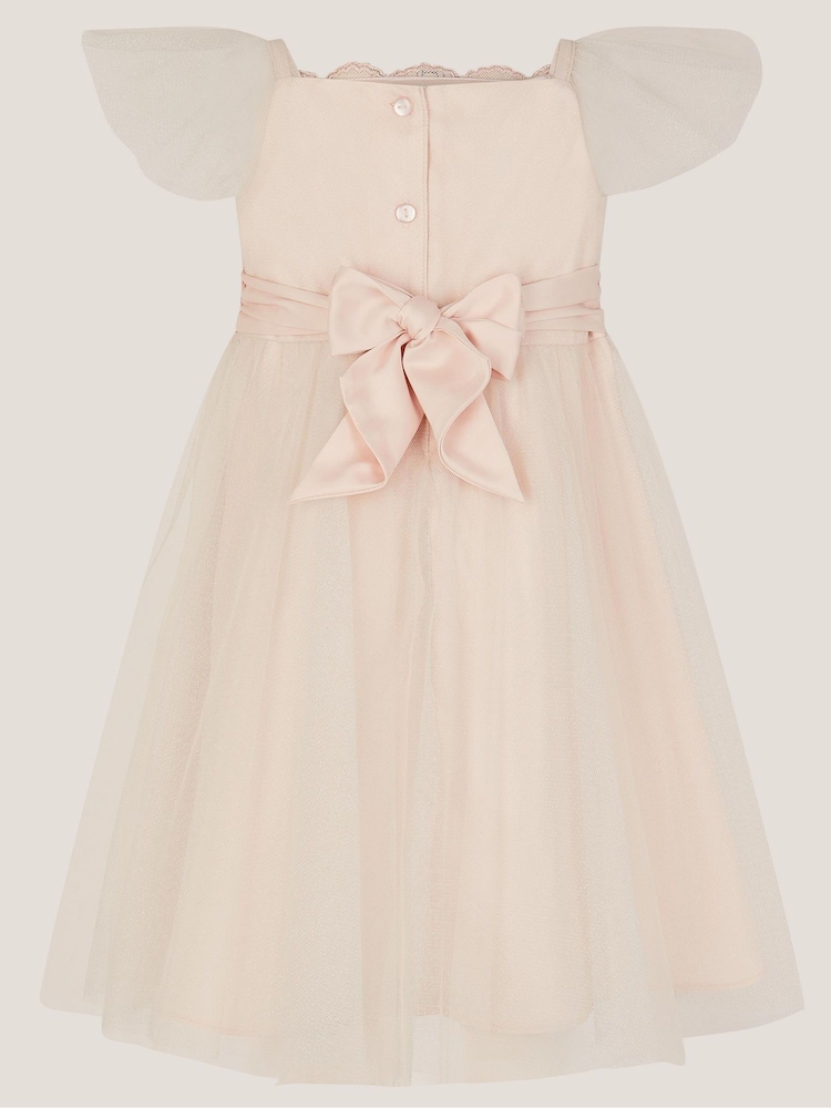 Monsoon Pink Baby Francesca Crochet Dress - Image 2 of 3