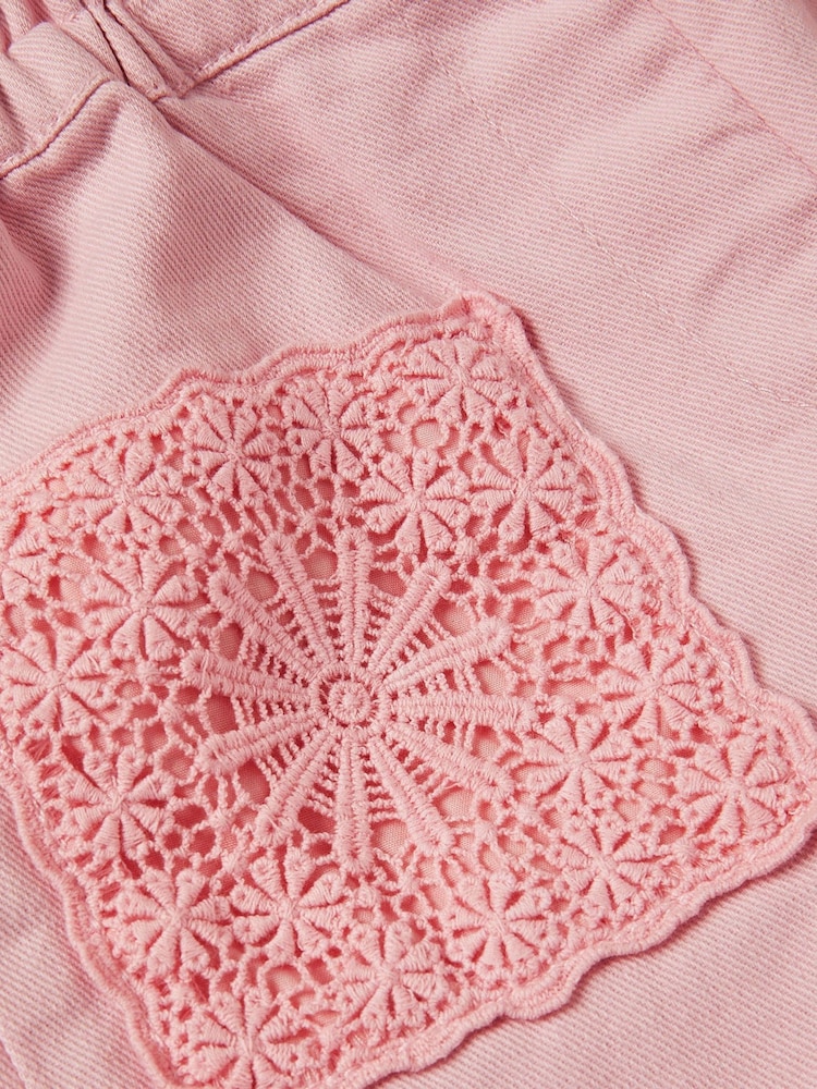 Monsoon Pink Crochet Pocket High Waist Trousers - Image 4 of 4