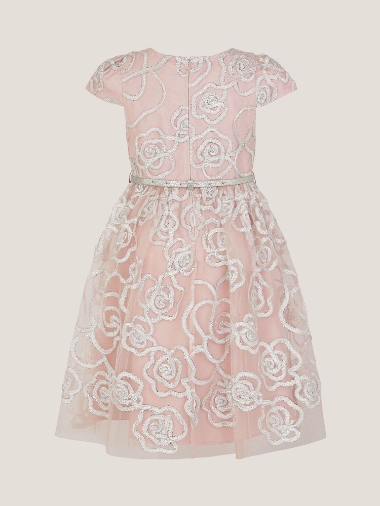 Monsoon Pink Rose Tinsel Party Dress - Image 2 of 3 Monsoon Pink Rose Tinsel Party Dress - Image 2 of 3