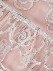 Monsoon Pink Rose Tinsel Party Dress - Image 3 of 3