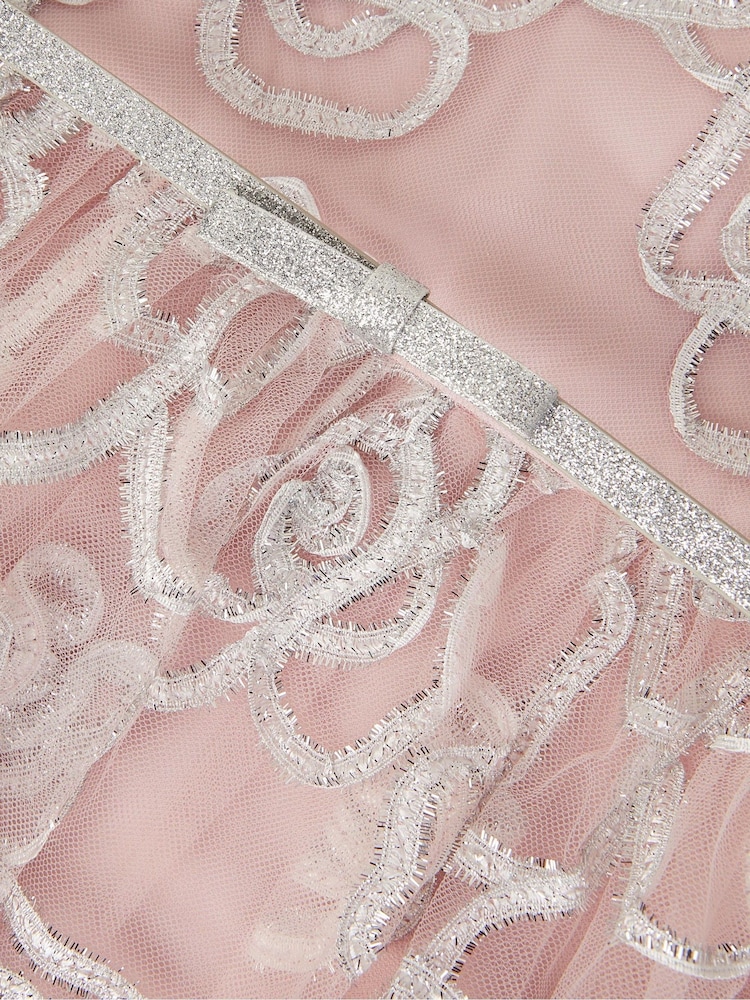Monsoon Pink Rose Tinsel Party Dress - Image 3 of 3 Monsoon Pink Rose Tinsel Party Dress - Image 3 of 3