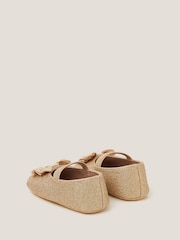 Monsoon Gold Baby Bow Glitter Booties & Headband Set - Image 2 of 3