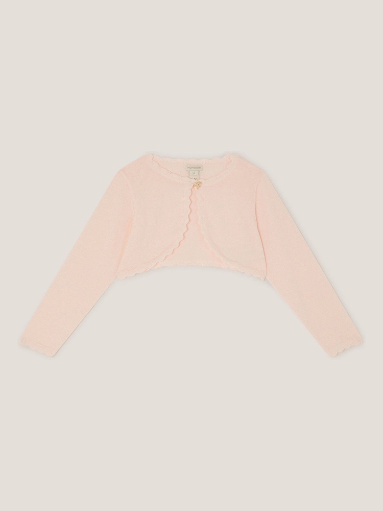 Monsoon Pink Maeve Bow Button Cardigan - Image 1 of 4