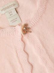 Monsoon Pink Maeve Bow Button Cardigan - Image 4 of 4