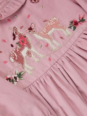 Monsoon Pink Baby Felicity Embroidered Corduroy Dress - Image 3 of 3