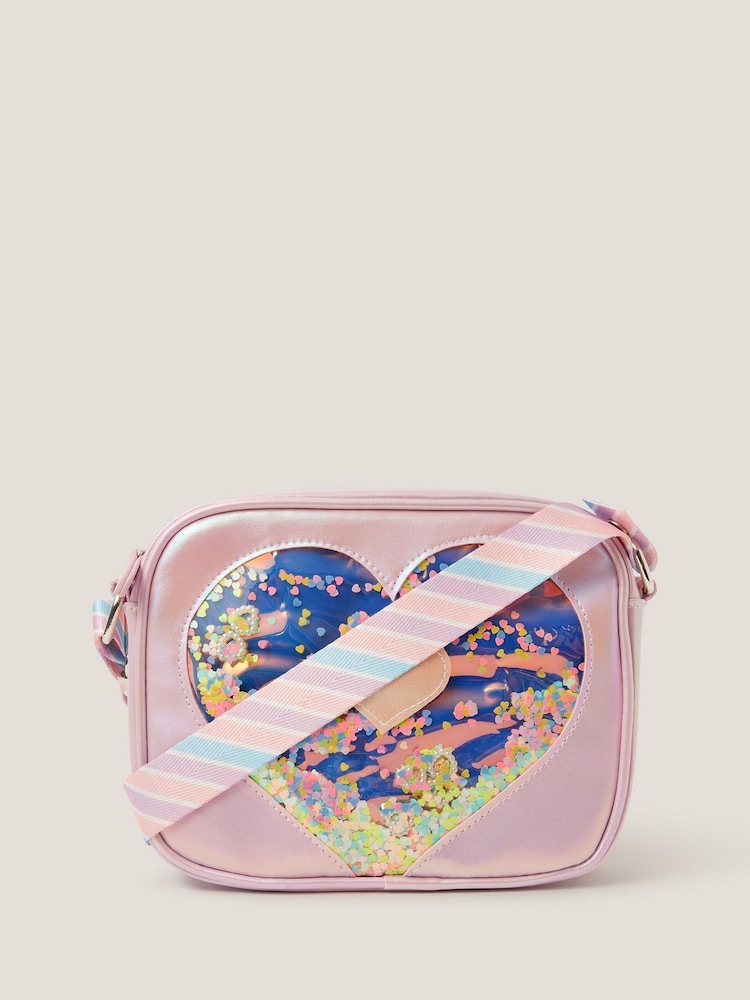 Monsoon Purple Confetti Heart Cross-Body Bag - Image 1 of 4