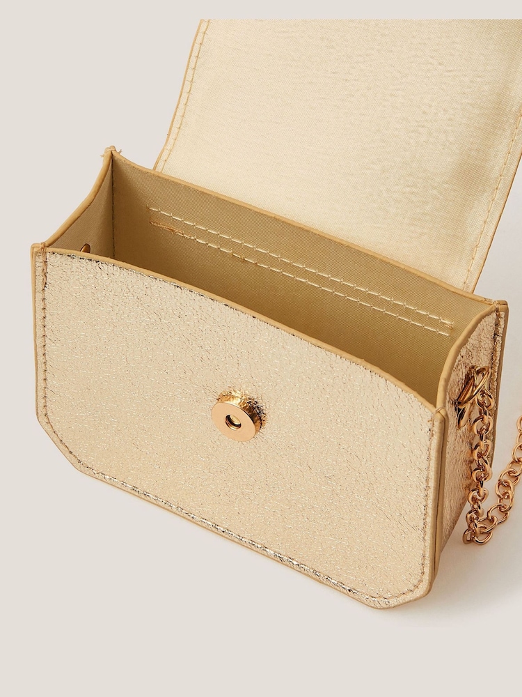 Monsoon Gold Mini Metallic Handbag - Image 4 of 4 Monsoon Gold Mini Metallic Handbag - Image 4 of 4