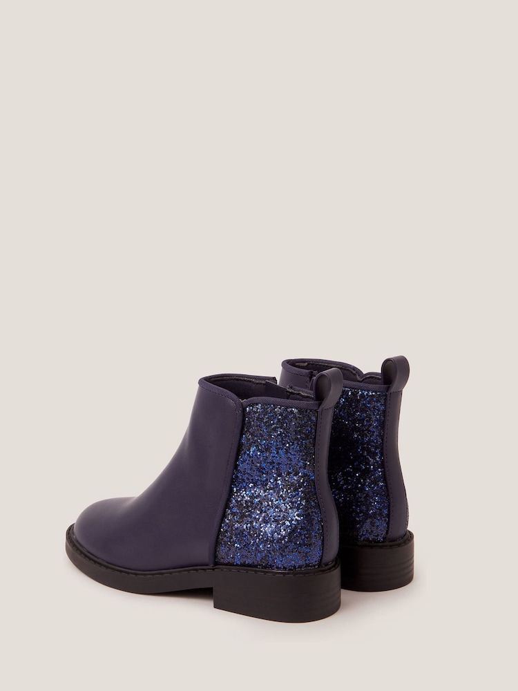 Monsoon Blue Glitter Ankle Boots - Image 3 of 3 Monsoon Blue Glitter Ankle Boots - Image 3 of 3
