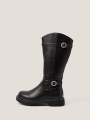 Monsoon Black Diamante Buckle Knee High Boots - Image 1 of 3