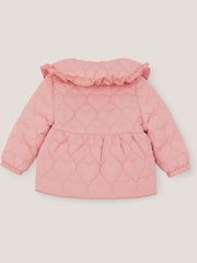 Monsoon Pink Baby Embroidered Heart Quilted Coat - Image 3 of 4