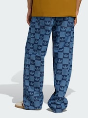 adidas Originals Blue Monogram All Over Print Regular Denim Trousers - Image 2 of 5