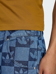 adidas Originals Blue Monogram All Over Print Regular Denim Trousers - Image 3 of 5