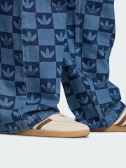 adidas Originals Blue Monogram All Over Print Regular Denim Trousers - Image 4 of 5