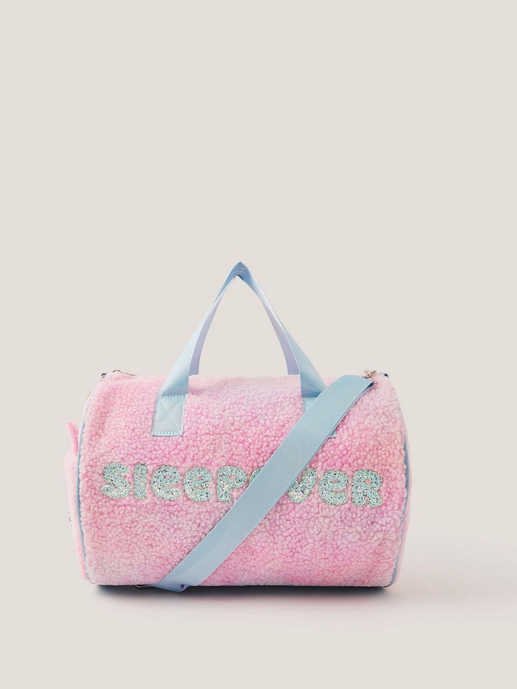 Monsoon Pink Unicorn Borg Sleepover Duffle Bag - Image 1 of 4 Monsoon Pink Unicorn Borg Sleepover Duffle Bag - Image 1 of 4