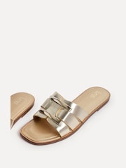Linzi Gold Kenna Buckle Flat Slider Sandals - Image 3 of 5