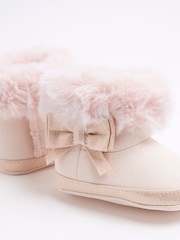 River Island Pink Bow Suedette Booties - Image 5 of 5