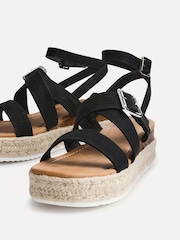 Linzi Black Autumn Strappy Flatform Sandals With Buckle Detail - Image 4 of 4