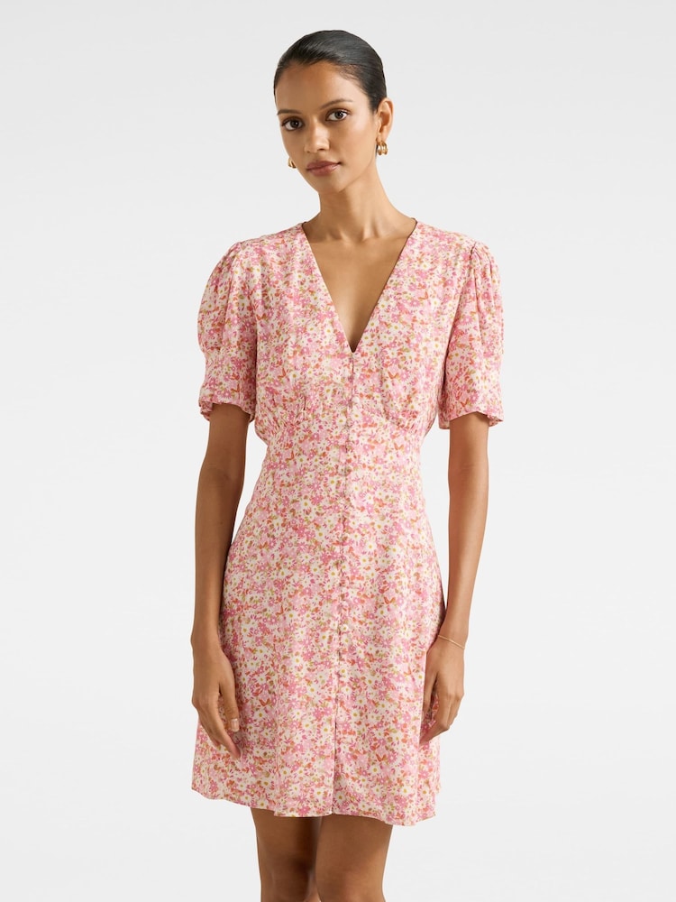 Forever New Pink Saffron Petite Printed Sun Dress - Image 1 of 5