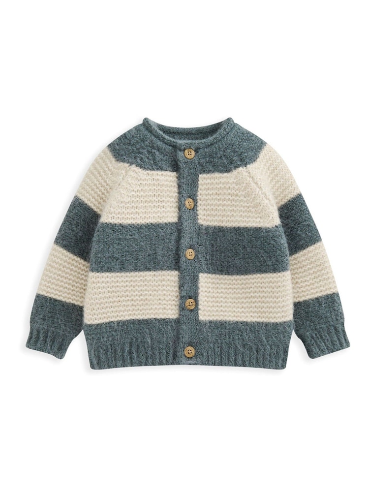 Mamas & Papas Blue Stripe Cardigan - Image 2 of 2 Mamas & Papas Blue Stripe Cardigan - Image 2 of 2