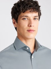MOSS Tailored Fit Mid Blue Stretch Shirt - Image 2 of 3