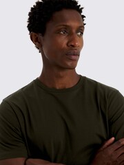 MOSS Dark Green Crew Neck T-Shirt - Image 3 of 4