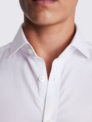 Camisa MOSS MOSS Slim Fit Branca Royal Oxford Não Passar a Ferro - Imagem 2 de 4