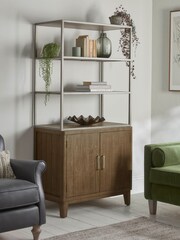 Cox & Cox Brown Tacoma Shelf Unit - Image 1 of 5