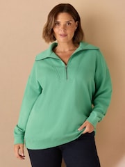 Live Unlimited Green Half Zip Sweatshirt - Image 1 of 3