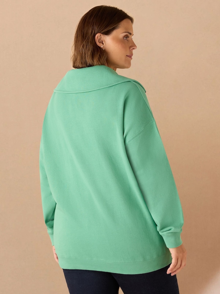 Live Unlimited Green Half Zip Sweatshirt - Image 3 of 3 Live Unlimited Green Half Zip Sweatshirt - Image 3 of 3