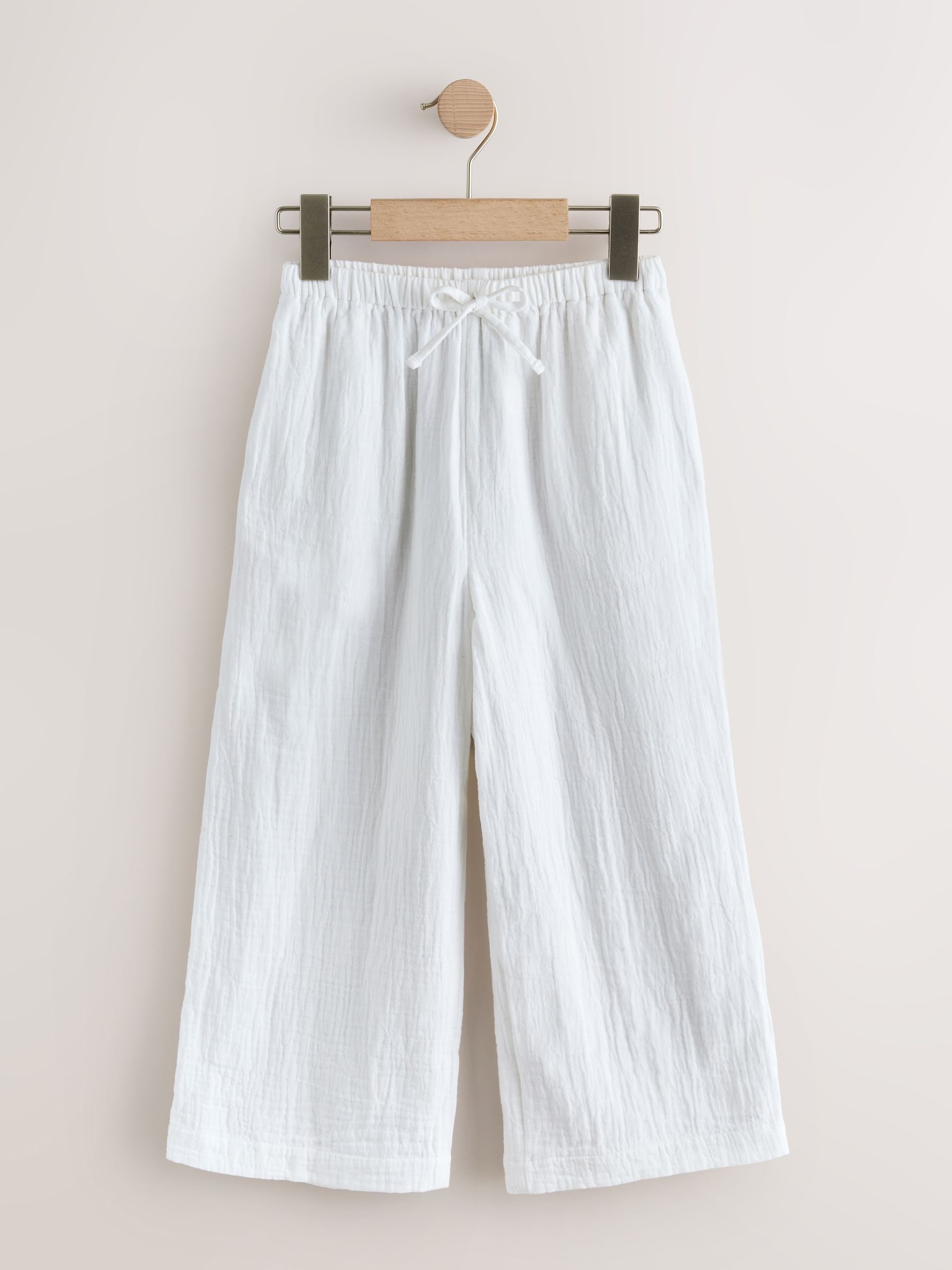 Buy White Wide Leg Cotton Trousers (3-16yrs) from Next Jordan