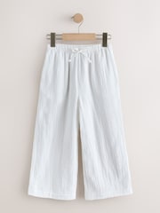 White Wide Leg Linen Trousers (3-16yrs) - Image 4 of 7