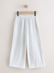 White Wide Leg Linen Trousers (3-16yrs) - Image 5 of 7