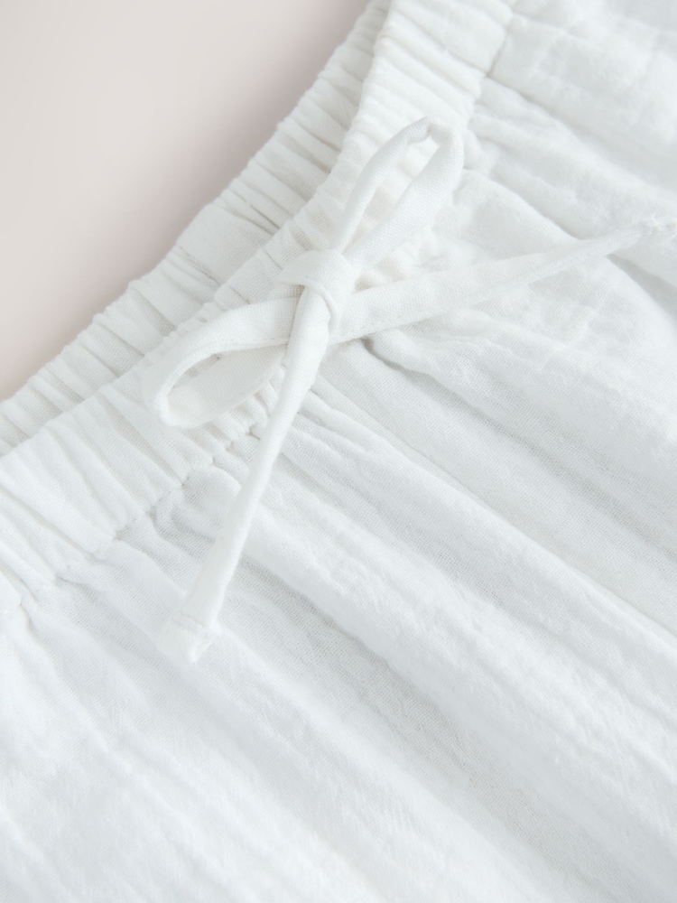 White Wide Leg Linen Trousers (3-16yrs) - Image 7 of 7