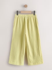 Lemon Yellow Wide Leg Linen Trousers (3-16yrs) - Image 5 of 7