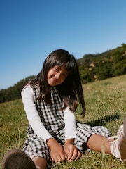 Black/ White Mono Gingham Barrel Leg Jumpsuit (3-16yrs) - Image 11 of 23