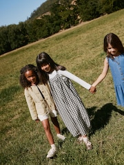 Black/ White Mono Gingham Barrel Leg Jumpsuit (3-16yrs) - Image 12 of 23