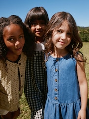 Black/ White Mono Gingham Barrel Leg Jumpsuit (3-16yrs) - Image 13 of 23