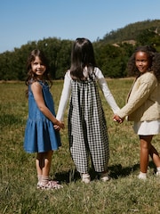 Black/ White Mono Gingham Barrel Leg Jumpsuit (3-16yrs) - Image 14 of 23