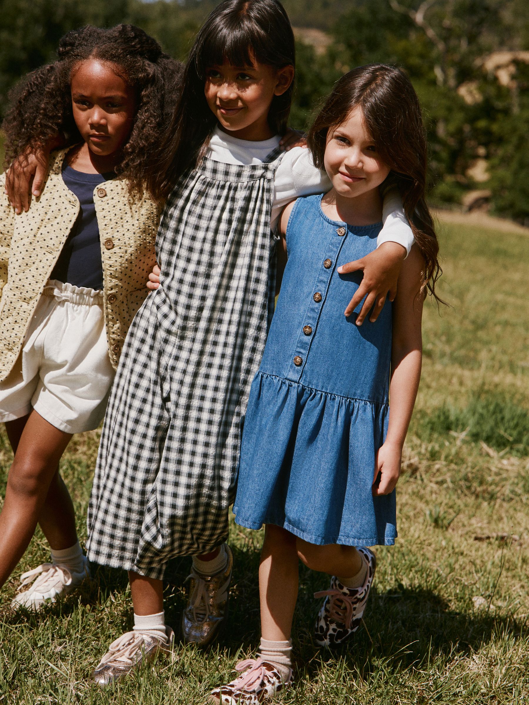Buy Black/ White Mono Gingham Barrel Leg Jumpsuit (3-16yrs) from