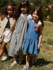 Black/ White Mono Gingham Barrel Leg Jumpsuit (3-16yrs) - Image 15 of 23