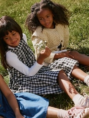 Black/ White Mono Gingham Barrel Leg Jumpsuit (3-16yrs) - Image 19 of 23