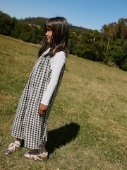 Black/ White Mono Gingham Barrel Leg Jumpsuit (3-16yrs) - Image 2 of 23
