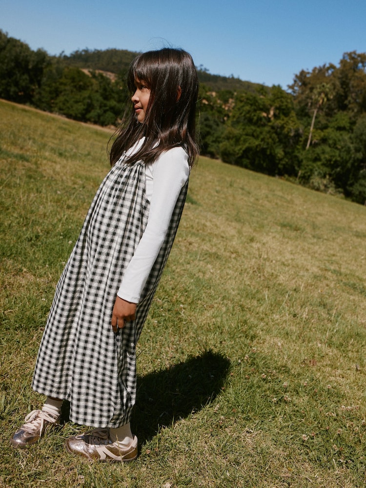 Black/ White Mono Gingham Barrel Leg Jumpsuit (3-16yrs) - Image 2 of 23